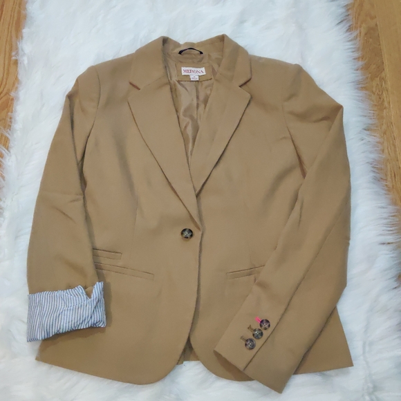 NWOT Merona Blazer with Striped Print Lining - Picture 2 of 5